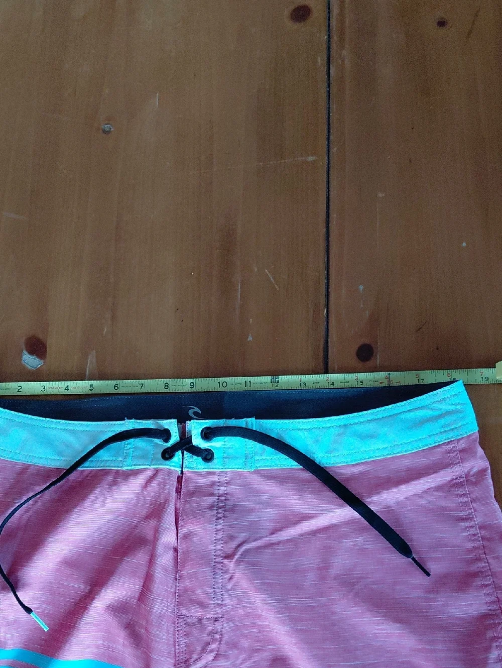 Rip Curl Pink Board Shorts with Teal Striping Mens 36